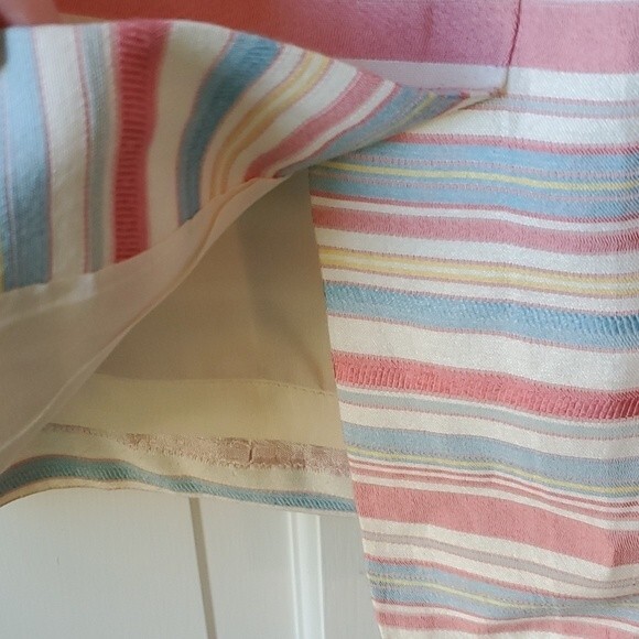OSCAR DE LA RENTA STRIPED SKIRT WHITE PINK BLUE YELLOW SIZE 10 - Picture 9 of 10